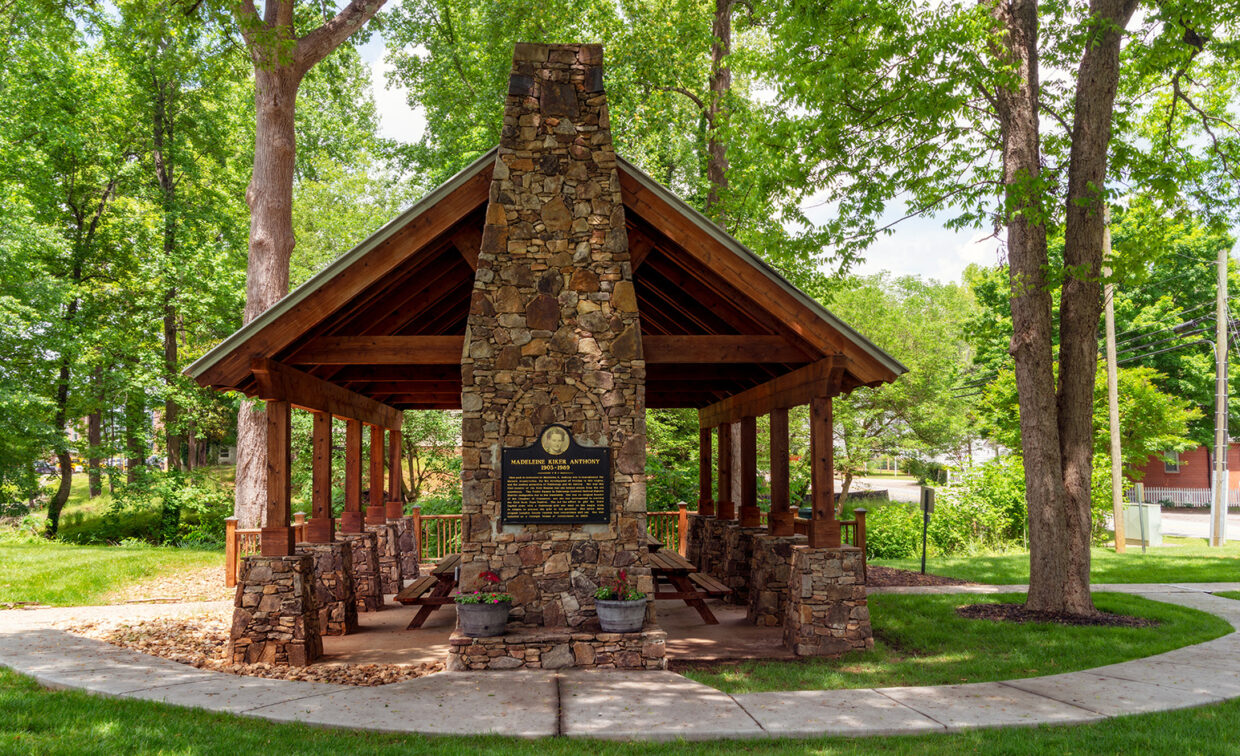 Image of a shed area in a park.