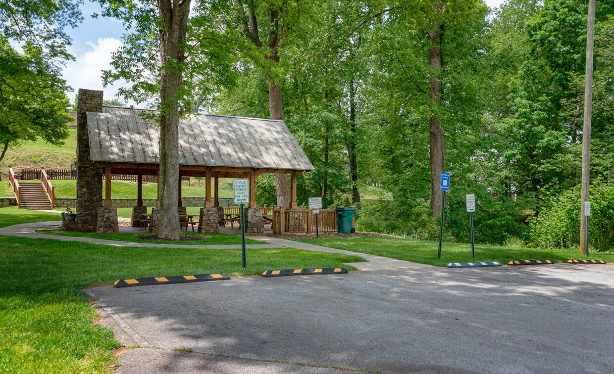 Image of a shed area in a park.