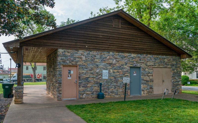 Hancock Park bathroom shed.