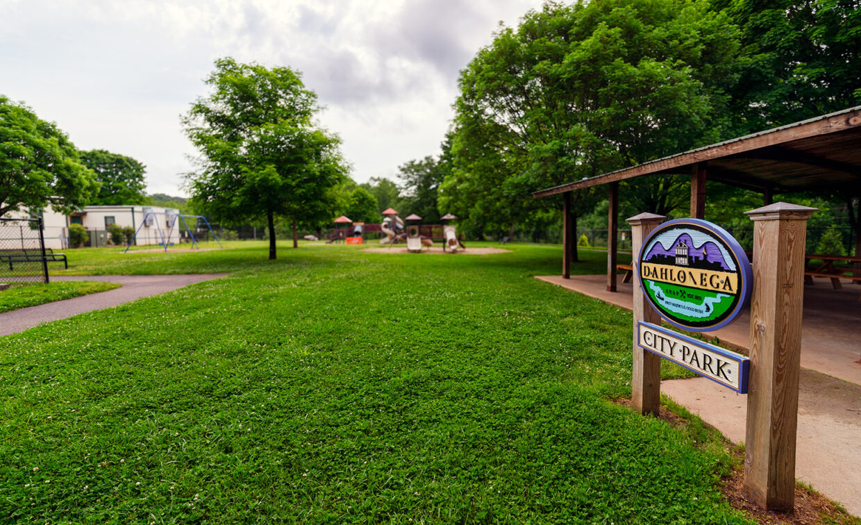 Dahlonega City Park sign.