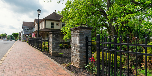 The gated entrance to the Conner Memorial garden