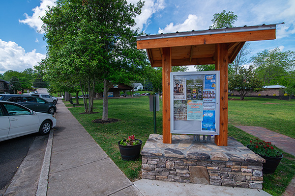 The announcement board at Hancock Park.